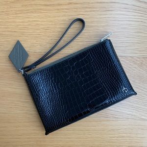 Rag & Bone Black Lizard Leather Wristlet